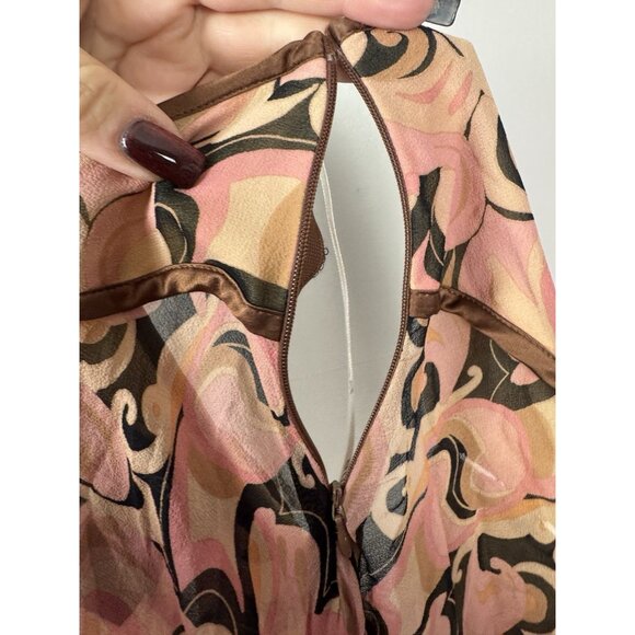 Vintage Y2K Rare Find Bebe Women Medium Silk Babydoll Cami Pink Mocha Boho Fairy - Picture 6 of 14